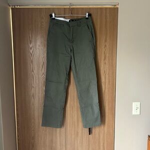 Low-Rise Olive Chinos